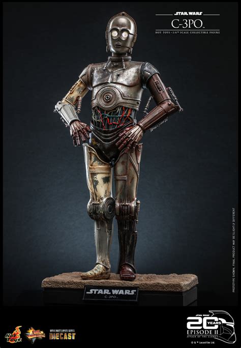 Hot Toys星際大戰二部曲複製人全面進攻C 3PO 1 6 比例收藏級人偶 可換上 B1戰鬥機器人頭雕朝絕地開槍