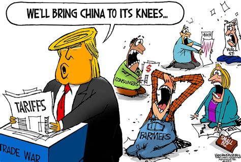 Political Cartoon U S Trump Trade War China Farmers The Week