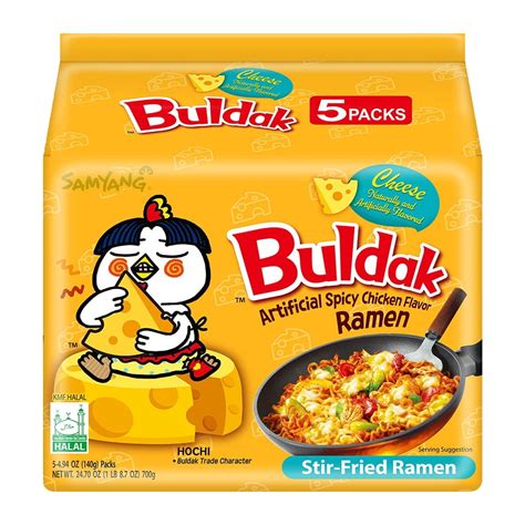 Samyang Buldak Cheese Hot Chicken Flavor Ramen Packs Stir Fried Korean Hot Noodle Challenge