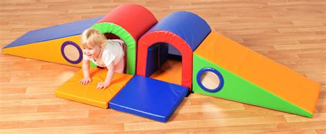 Double Tunnel And Slides Toddler Soft Play Set 400 Module Spaces4kids