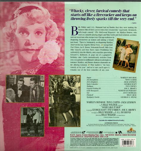 Some Like It Hot Laserdisc Marilyn Monroe Deluxe Letterbox Edition