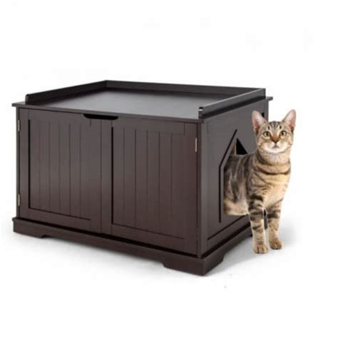 Hooya Cat Litter Box Enclosure With Double Doors For Large Cat And Kitty Brown 1 Pack Pick