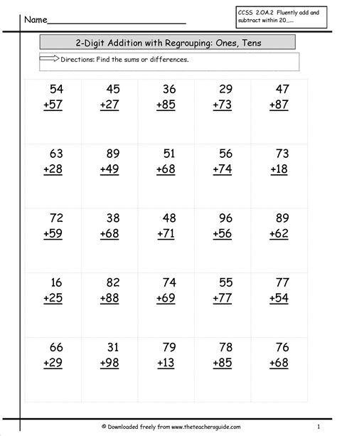 Regrouping Worksheets