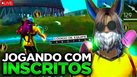 LIVE ON FREE FIRE AO VIVO NOVA ATUALIZAÇÃO JOGANDO INSCRITOS