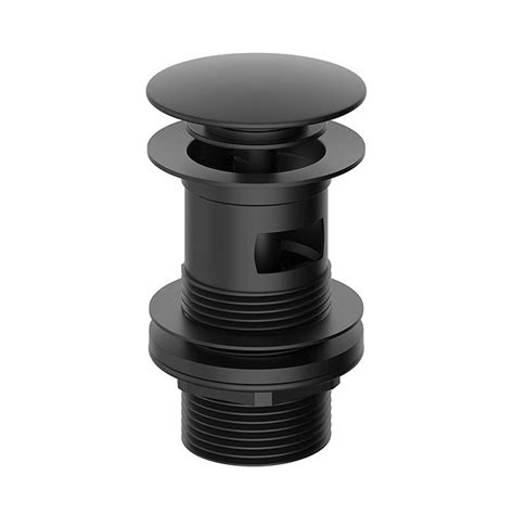 Heritage Clicker Basin Waste Slotted Matt Black Thbl12