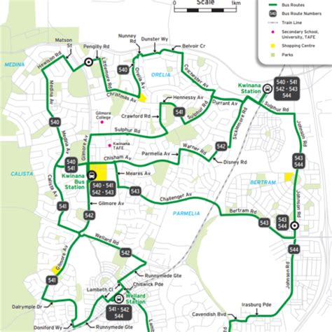 Transperth Bus Route 544 From Kwinana Stn Wellard Stn Australia