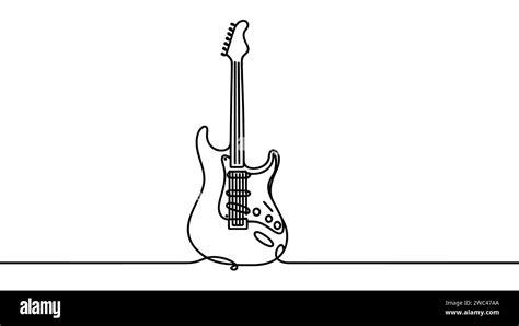 Bass Guitar One Line Art Continuous Line Drawing Of Musical Equipment