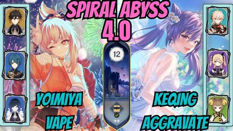 Yoimiya Double Hydro Vape Keqing Aggravate Floor Spiral Abyss