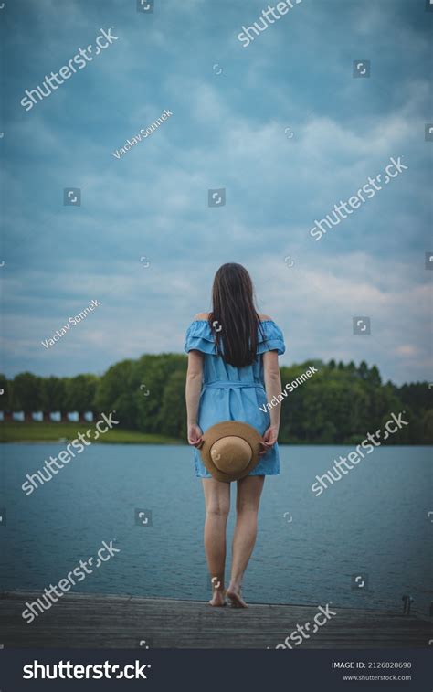 Cute Brunette Model Long Straight Dark Stock Photo Shutterstock