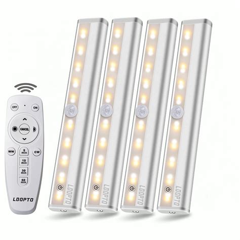 LDOPTO Under Cabinet Lights Wireless with Remote Control Dimmable ...