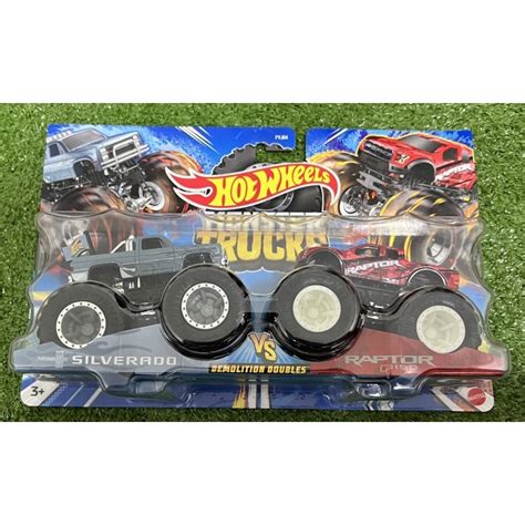 Hot Wheels Monster Trucks Demolition Doubles Chevy Silverado Ford Raptor F Shopee