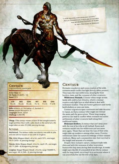 Centaur 5e Centaur Greek Monsters Dungeons And Dragons Homebrew