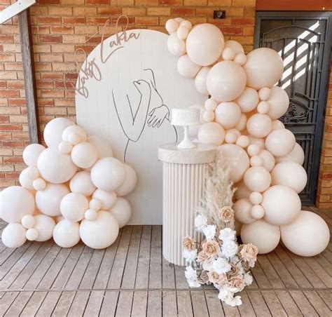Nude Pastel Balloon Garland Set Up Gender Reveal Baby Girl Party Weddings Proposal