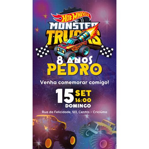 Convite Personalizado Digital Virtual Interativo Hot Wheels Shopee Brasil