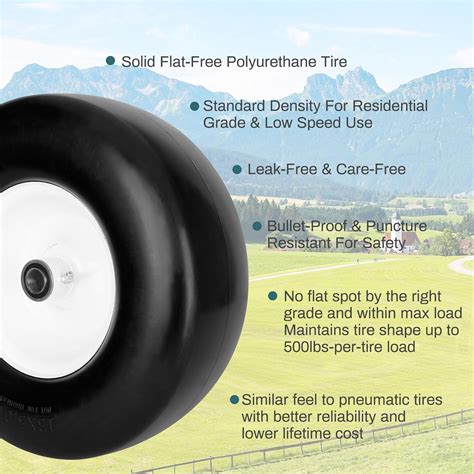 Pcs Upgrade X Flat Free Lawn Mower Tire And Wheel With