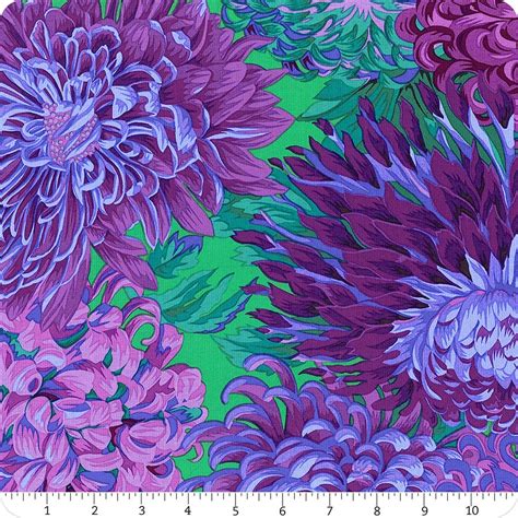 Kaffe Fassett Collective Purple Japanese Chrysanthemum Yardage SKU