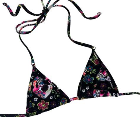 Sugar Skull Mini Bikini Top Micro Gigi