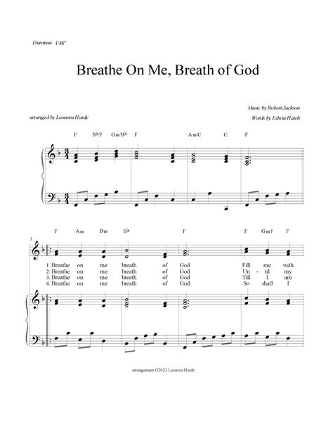 Breathe On Me Breath Of God Arr Leonora Hardy By Robert Jackson