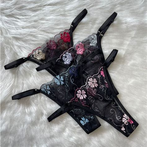 Kit 15 Calcinha Tanga Lingerie De Tule Bordado Regulagem Shopee Brasil