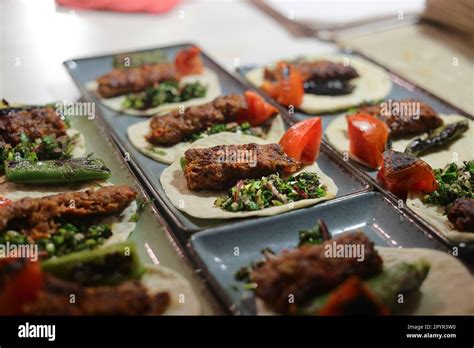 Traditional Delicious Turkish Foods Turkish Name Adana Kebab Stock