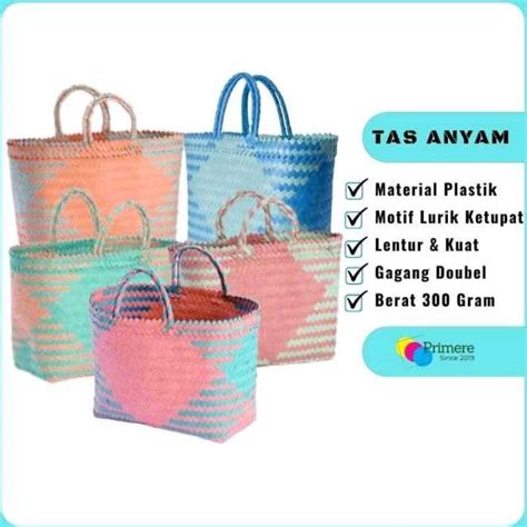 Tas Anyaman Plastik Keranjang Anyaman Keranjang Serbaguna Lazada