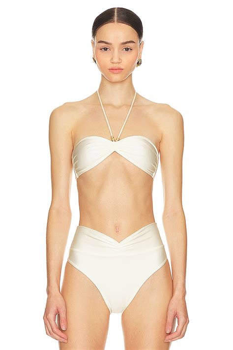 Shani Shemer Ella Bikini Top In White Revolve