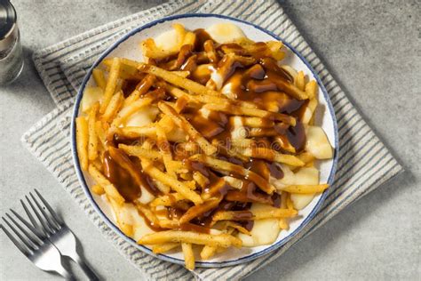 Homemade Canadian Poutine Gravy French Fries Stock Photo - Image of ...