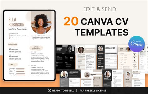 20 Canva CV Templates Graphic by Makii · Creative Fabrica