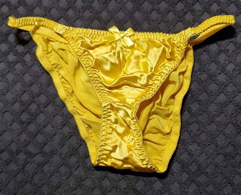 Silk String Bikini Panty Sissy Double Gusset Xl Sun Gem