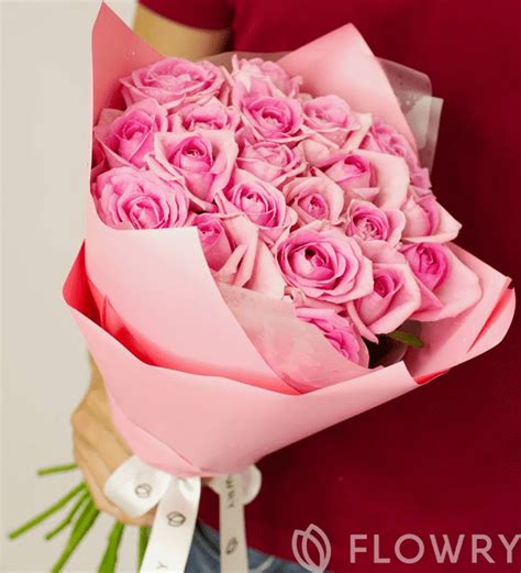 Букет 21 розовая роза - заказать цветы с доставкой в Саратове