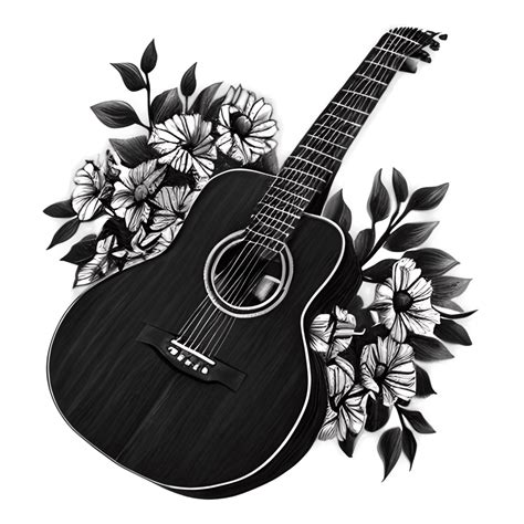 Pencil Drawing Of An Acoustic Guitar