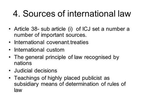 Sources Of International Law Article Sub Article I Of Icj Set