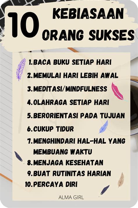 10 KEBIASAAN ORANG SUKSES Buku Psikologi Motivasi Belajar Belajar