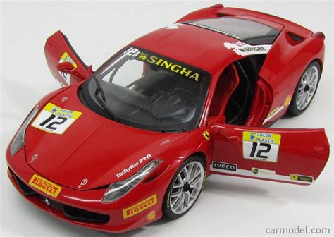 MATTEL HOT WHEELS BCT89 Scale 1 18 FERRARI 458 ITALIA CHALLENGE N 12 2012 RED