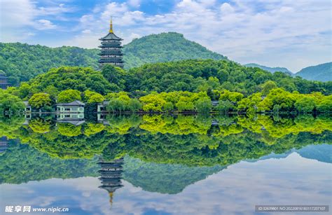 西湖宝塔摄影图 建筑景观 自然景观 摄影图库 昵图网nipic