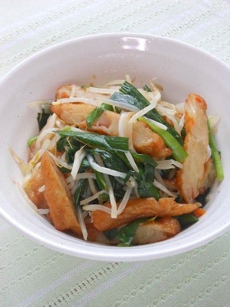 パパッと簡単！あと一品のおかず〜さつま揚げとにらもやしの煮浸し。 野菜ソムリエakkiの シンプル・ベジフル・キッチン