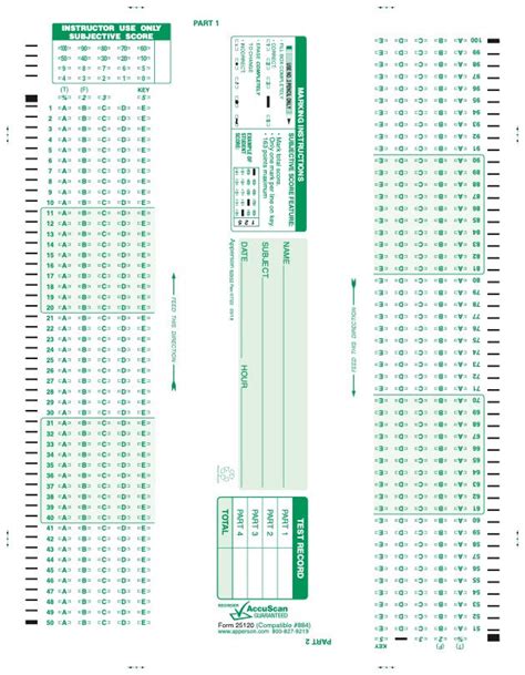 Apperson S Scantron 200q Compatible Form 884 E 25120