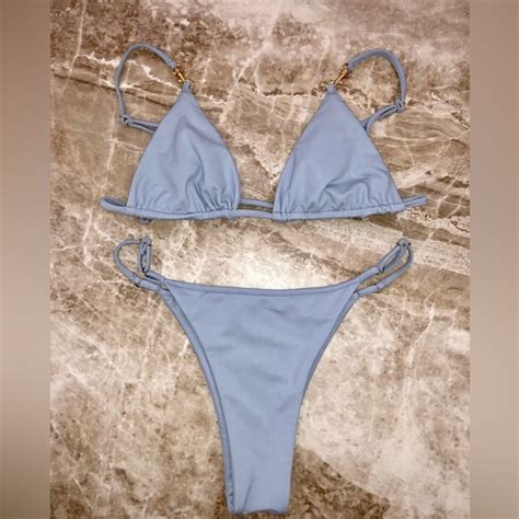 Siempre Golden Swim Nwt Siempre Golden Aquarius Bikini Set Sky Blue