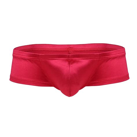 IEFiEL Cool Gay Sexy Lencería para hombre bragas Wetlook cintura baja sólido bulto bolsa