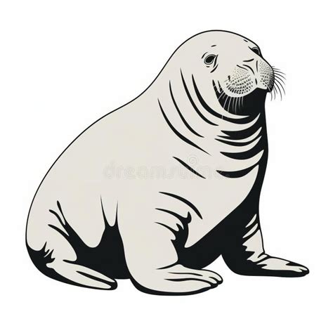Elephant Seal Outline Svg Cutout Shape Clip Art For Crafting Stock