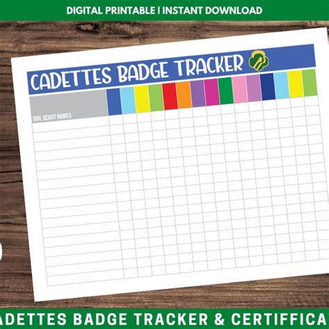 Girl Scout Badge Tracker Etsy