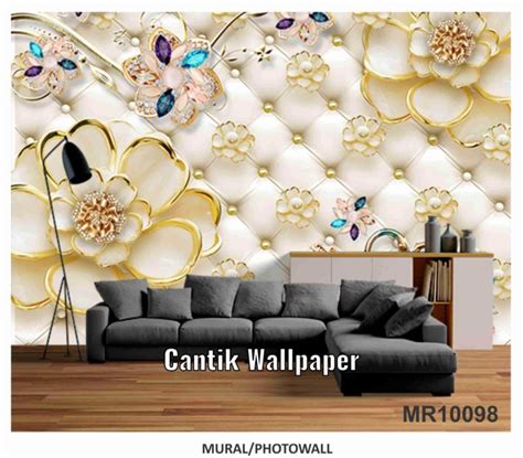 Jual Photowall Mural Dinding D Wallpaper Mural Bunga Gold Mewah Kota