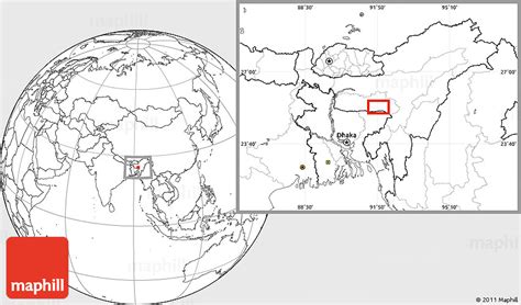 Blank Location Map of Shillong