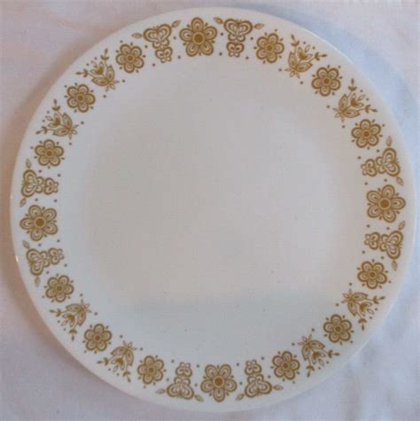 VINTAGE CORNING CORELLE BUTTERFLY GOLD DINNER PLATE SET OF 4 EBay