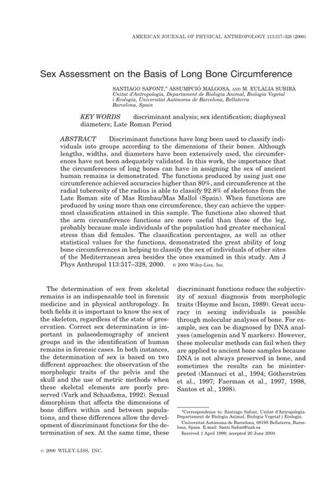 PDF Sex Assessment On The Basis Of Long Bone