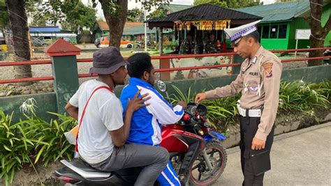 Operasi Patuh Cartenz Polres Jayawijaya Tindak Pelanggar Lalu Lintas