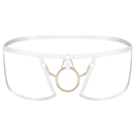 Inhzoy Sexy Homme Slip Ouvert avec O Ring Micro String Bikini Thong Taille Basse Sous vêtement