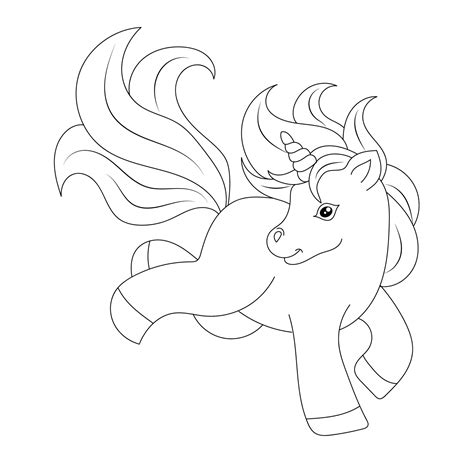 Black And White Line Art Unicorn Kids Illustration 22966016 Vector Art