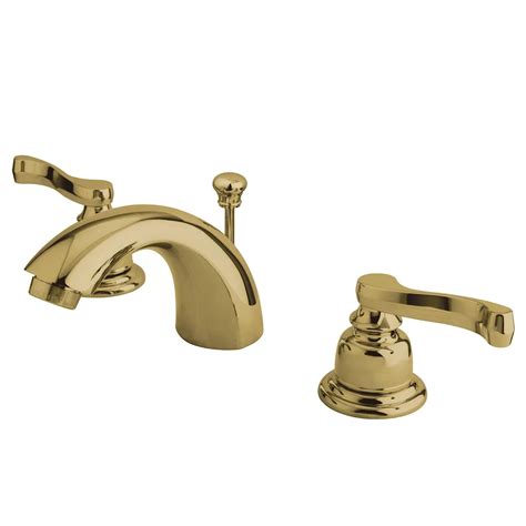 Kingston Brass Royale 4 In Mini Widespread 2 Handle Mid Arc Bathroom Faucet In Polished B