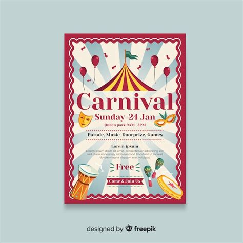 Free Vector Carnival Party Poster Template